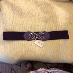 Purple Wide Elastic Stretch Belt - Size XL